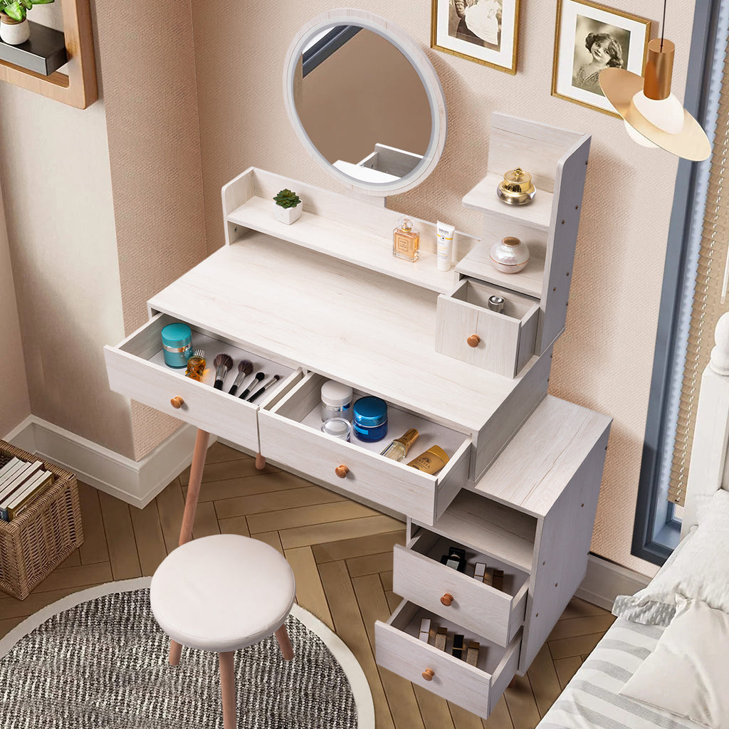 CRAZY ELF Stylish Vanity Table with Cushioned Stool