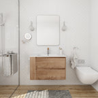 30" Wall Mounting Bathroom Vanity With Gel Sink