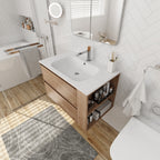 30" Wall Mounting Bathroom Vanity With Gel Sink