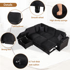 84.75" Sleeper Sofa Bed with Storage Ottoman