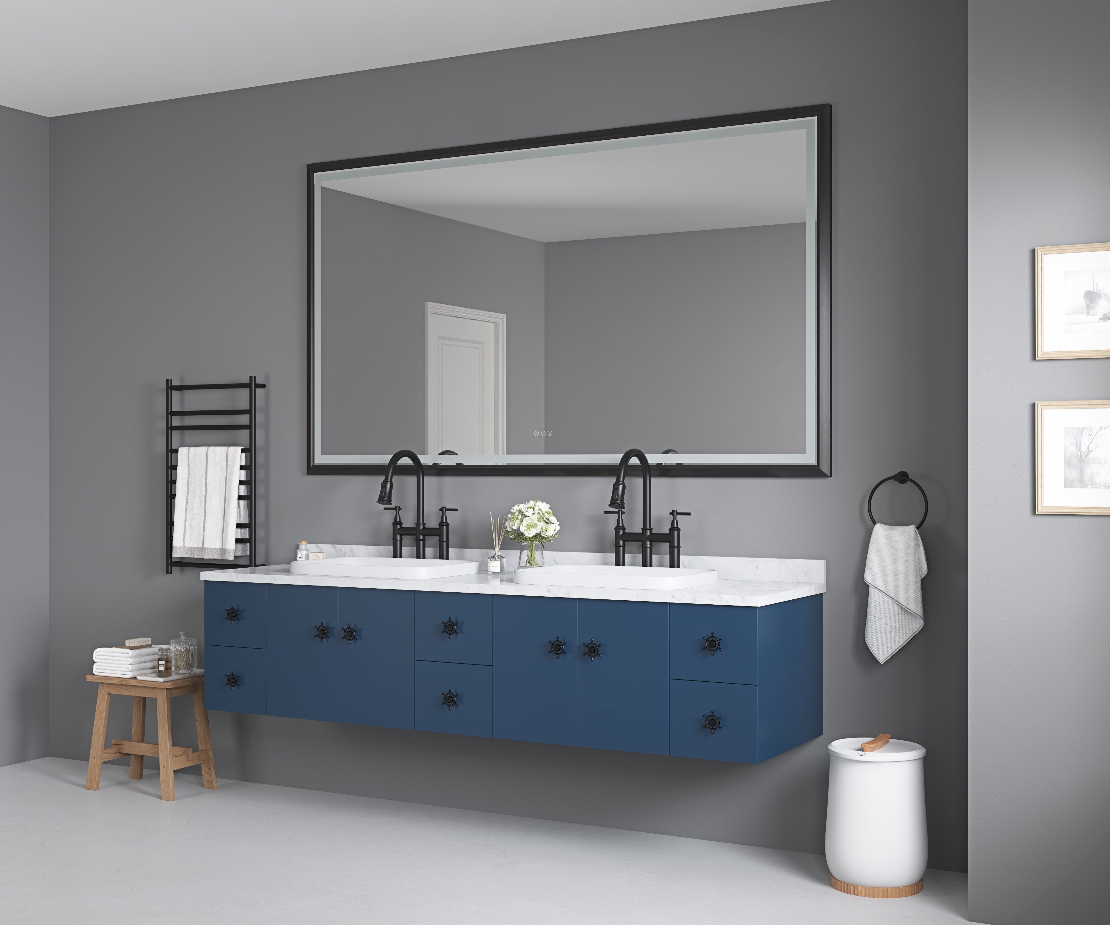 72 Inch W x 48 Inch H Oversized Rectangular Bathroom Mirror