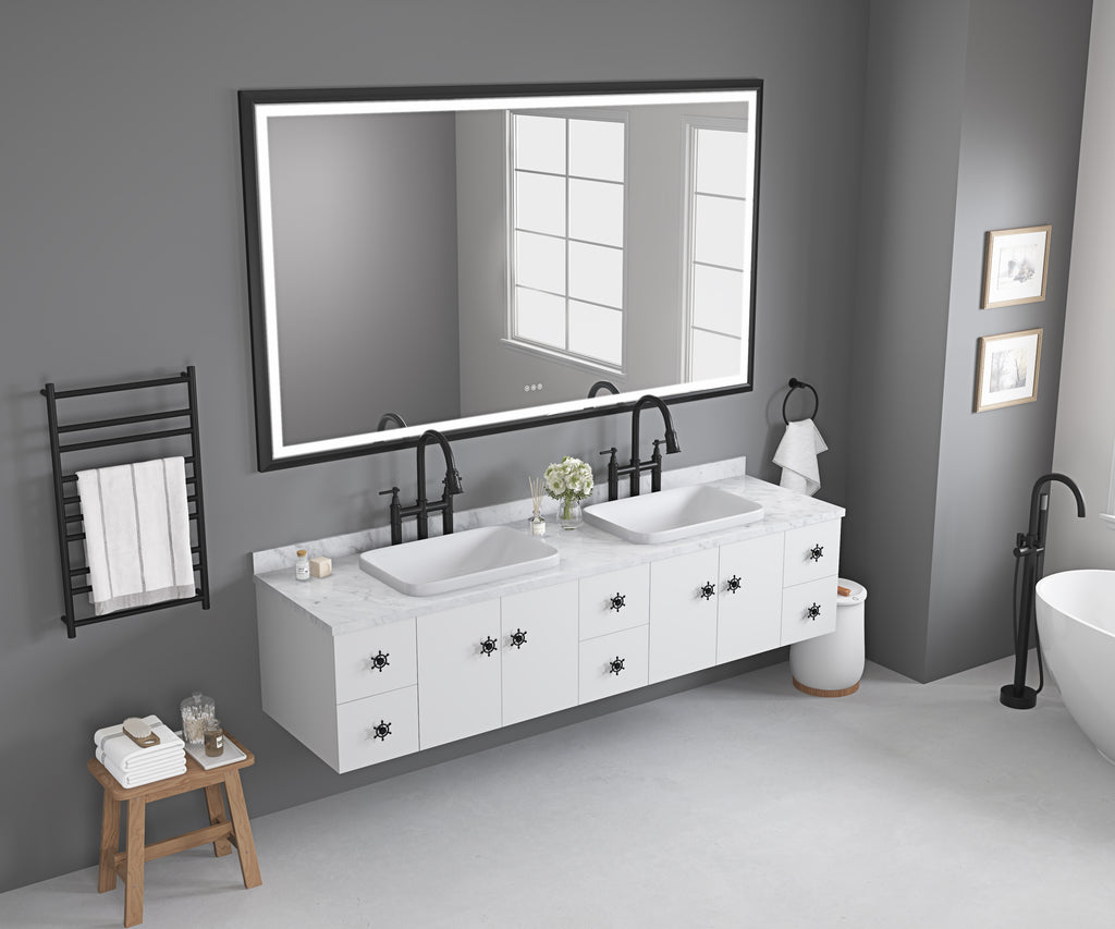 72 Inch W x 48 Inch H Oversized Rectangular Bathroom Mirror