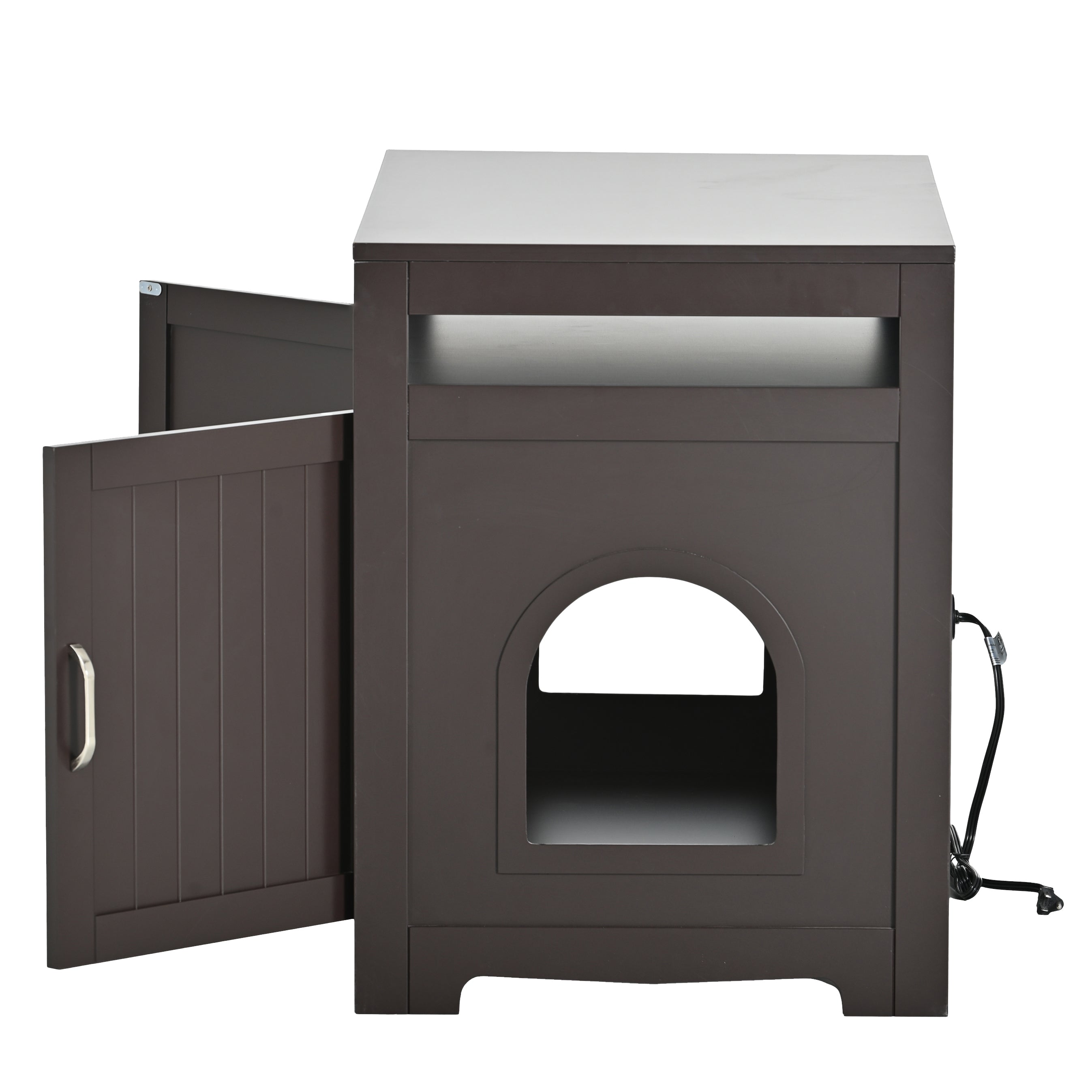 Litter Box Enclosure with Hidden Plug