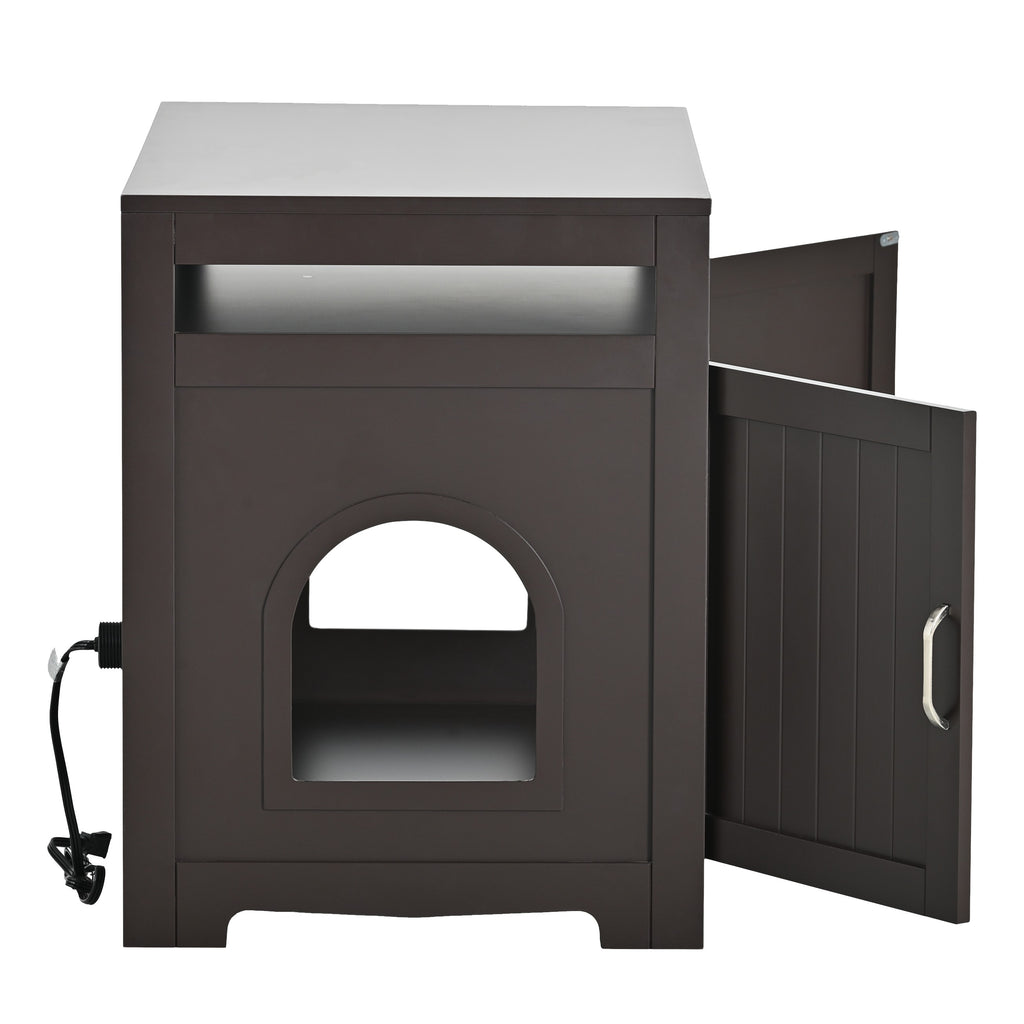 Litter Box Enclosure with Hidden Plug