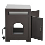 Litter Box Enclosure with Hidden Plug