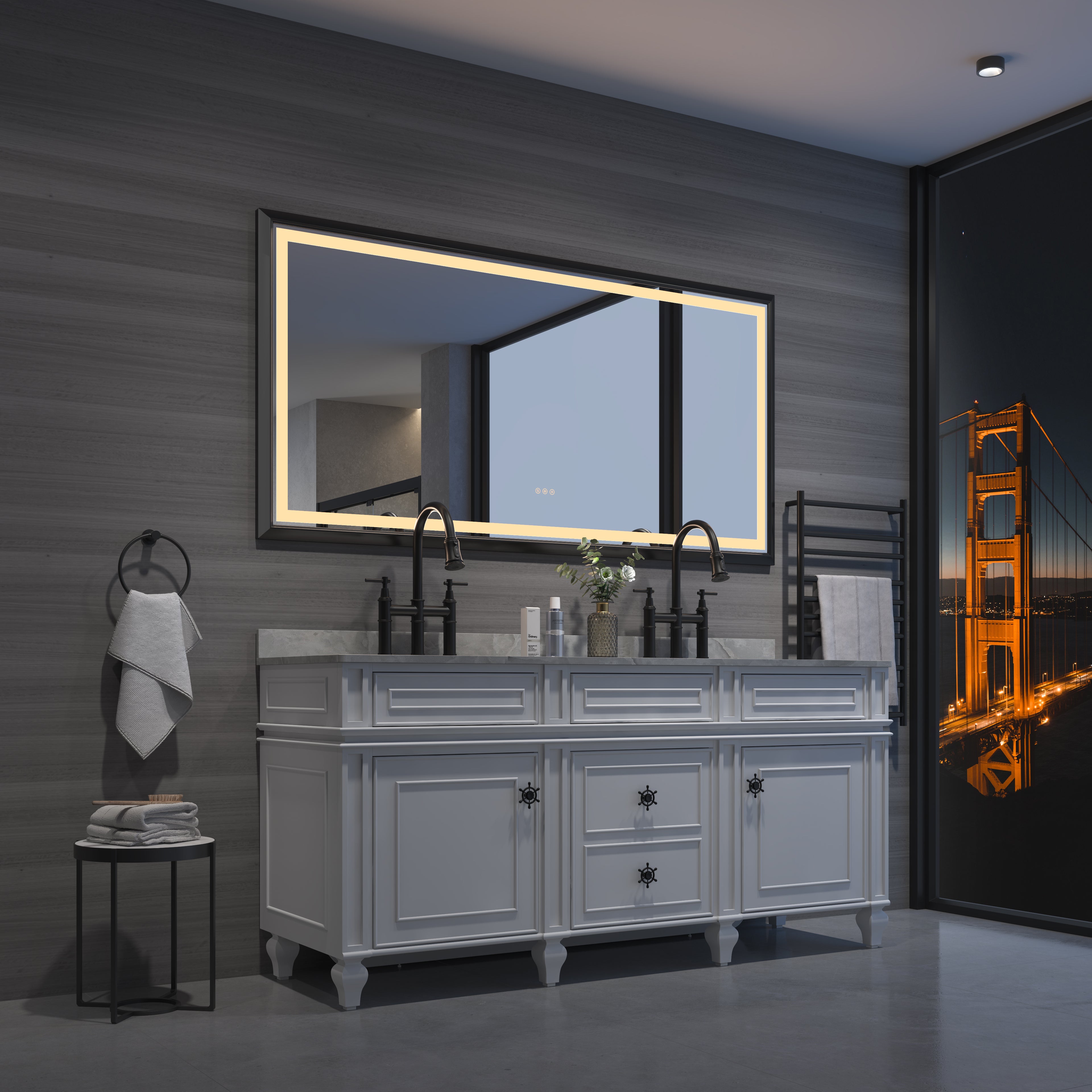 60in. W x 36in. H Oversized Rectangular Bathroom Mirror