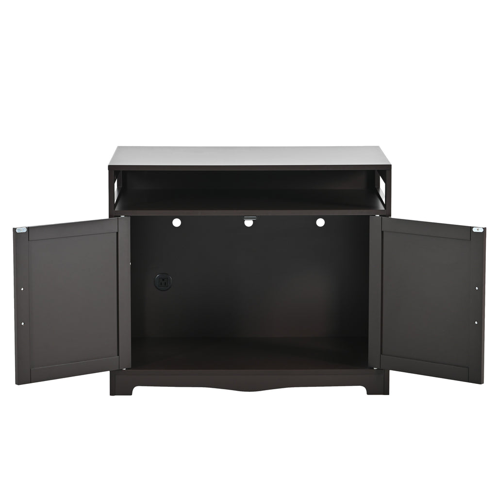 Litter Box Enclosure with Hidden Plug