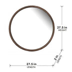 27.5" Round Wood Mirror