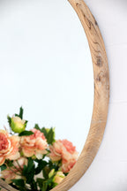 27.5" Round Wood Mirror