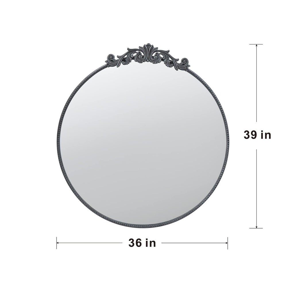 Classic Design Mirror with Round Shape and Baroque Inspired Frame
