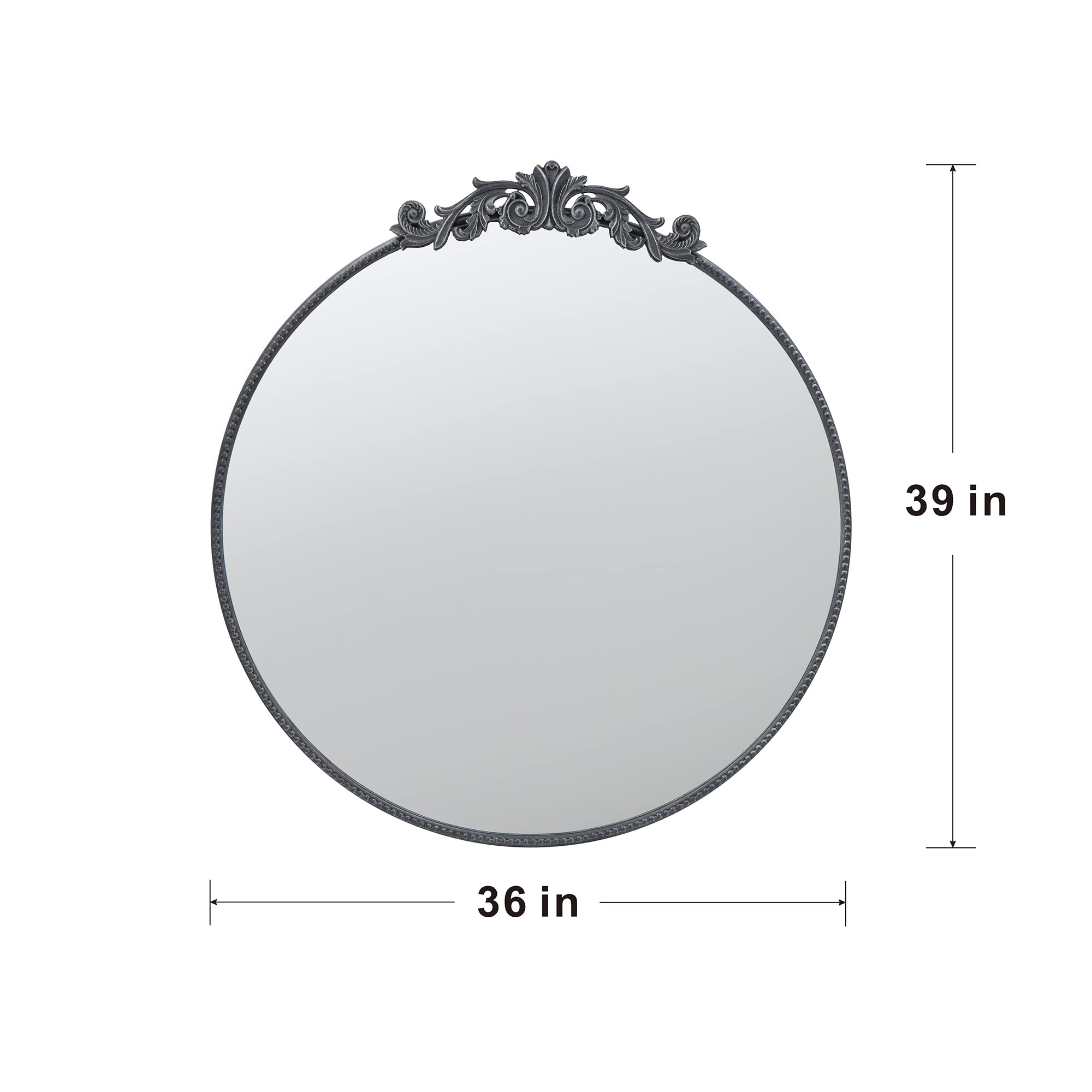 Classic Design Mirror with Round Shape and Baroque Inspired Frame