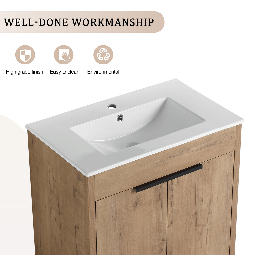 30" Freestanding Bathroom Vanity with Integrated Sink