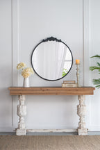 Classic Design Mirror with Round Shape and Baroque Inspired Frame