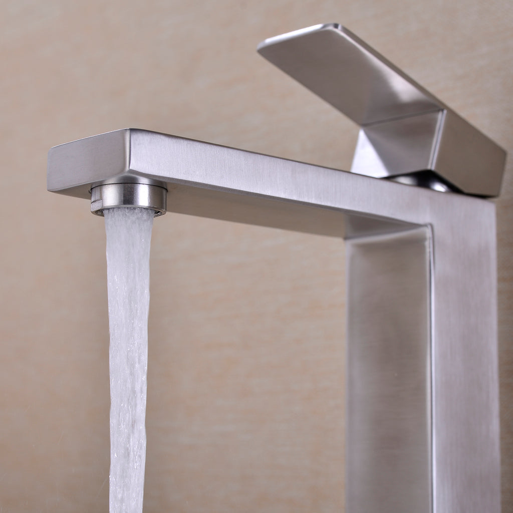 Single Handle Sink Brushed Nickel Vanity Bathroom Faucet