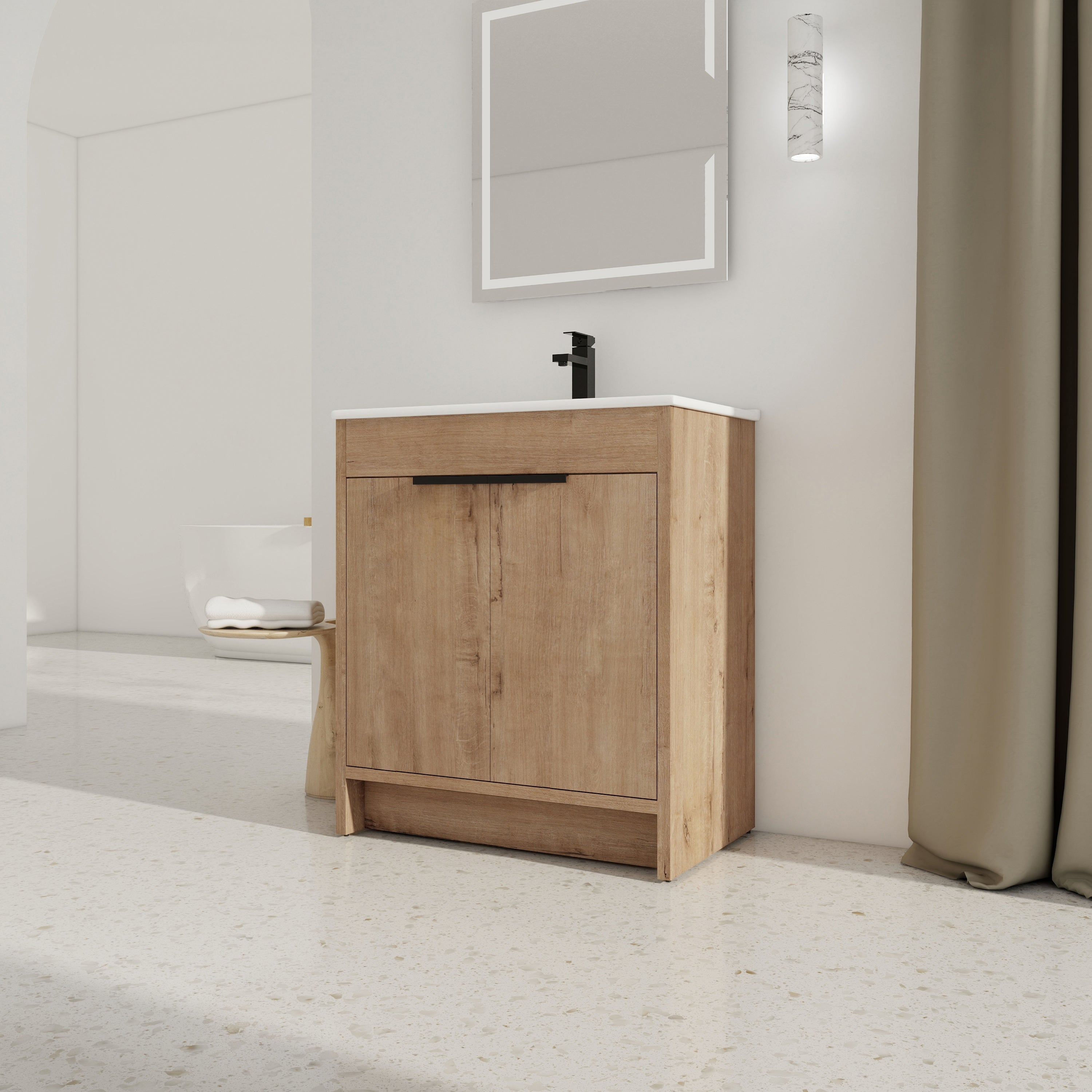 30" Freestanding Bathroom Vanity with Integrated Sink