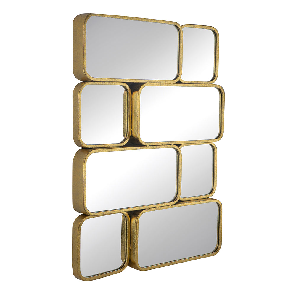 32" Golden Metal Framed Decorative Rectangle Mirror