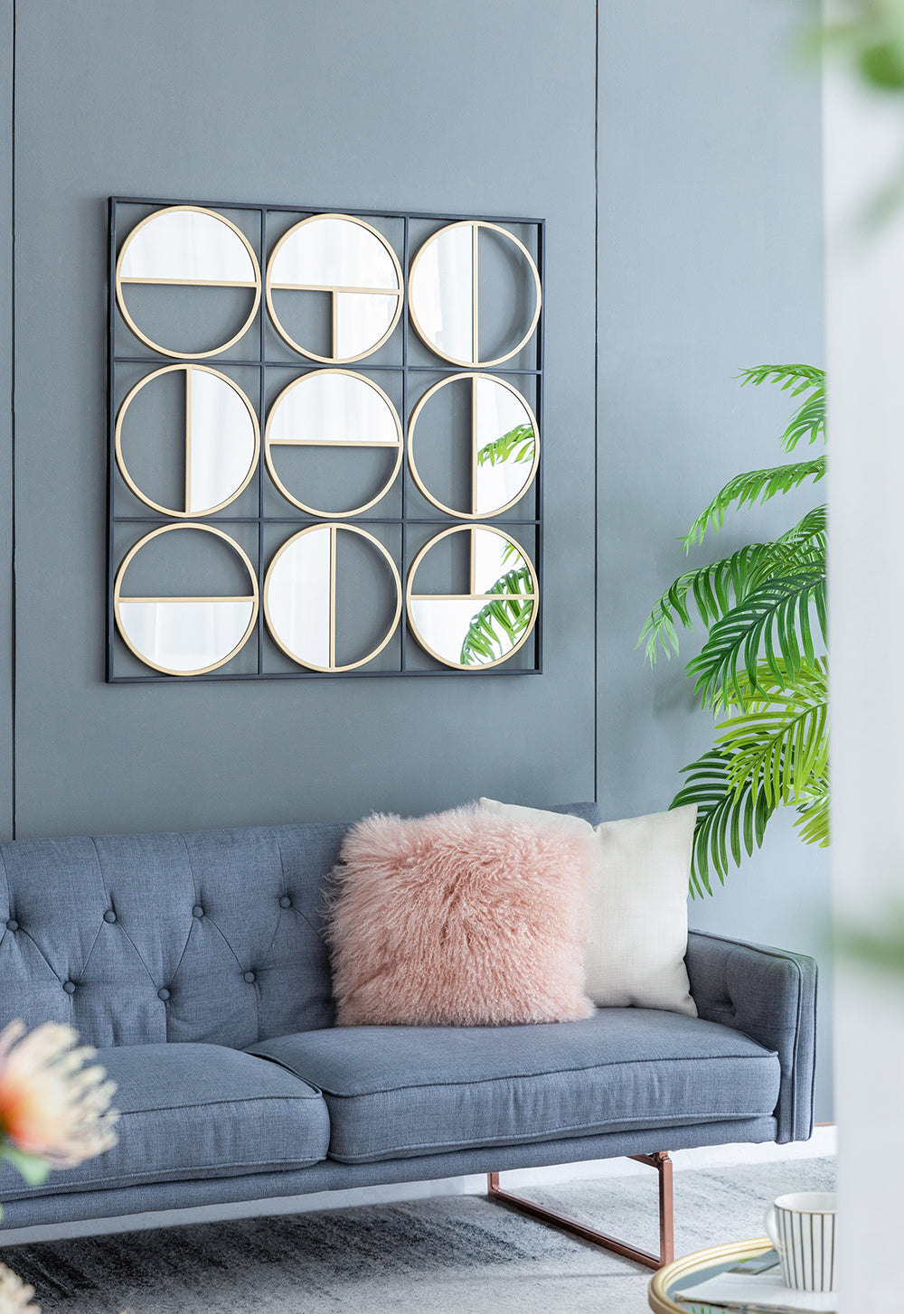 Harley Metal Beaded Bathroom Mirror