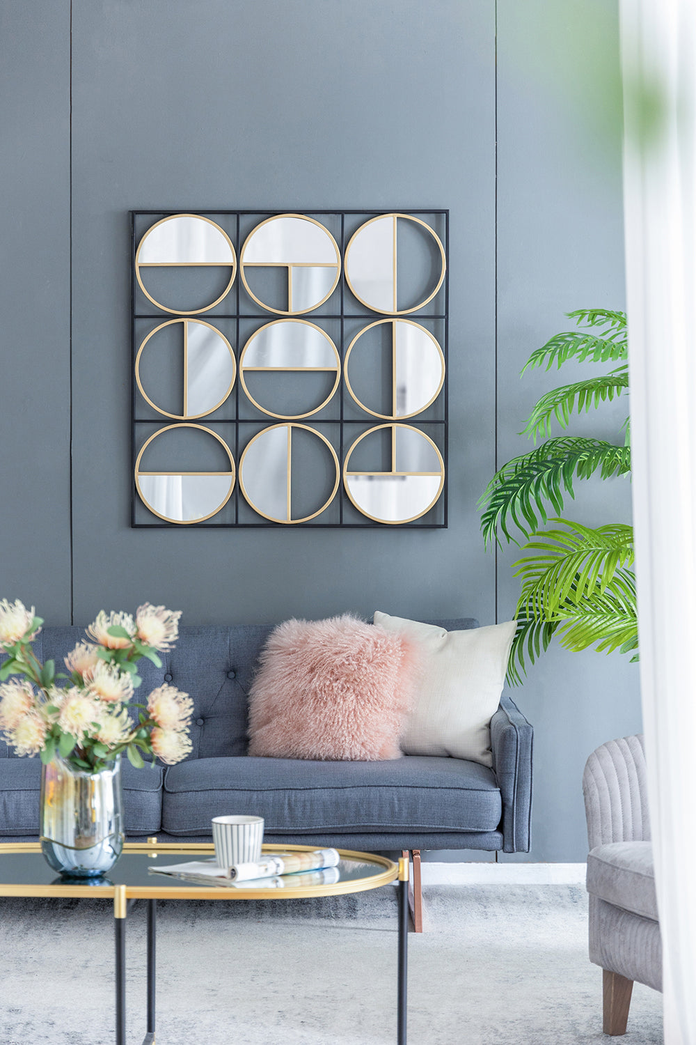 Harley Metal Beaded Bathroom Mirror