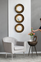16" Round Wall Mirror with Vintage Style