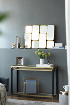 32" Golden Metal Framed Decorative Rectangle Mirror