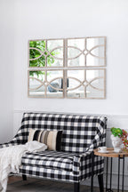 Distressed Rectangular Wooden Wall Mirrors - Set of Two