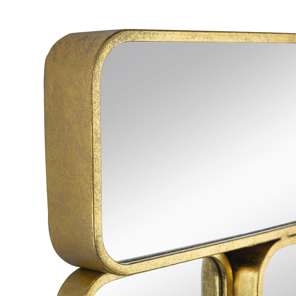 32" Golden Metal Framed Decorative Rectangle Mirror