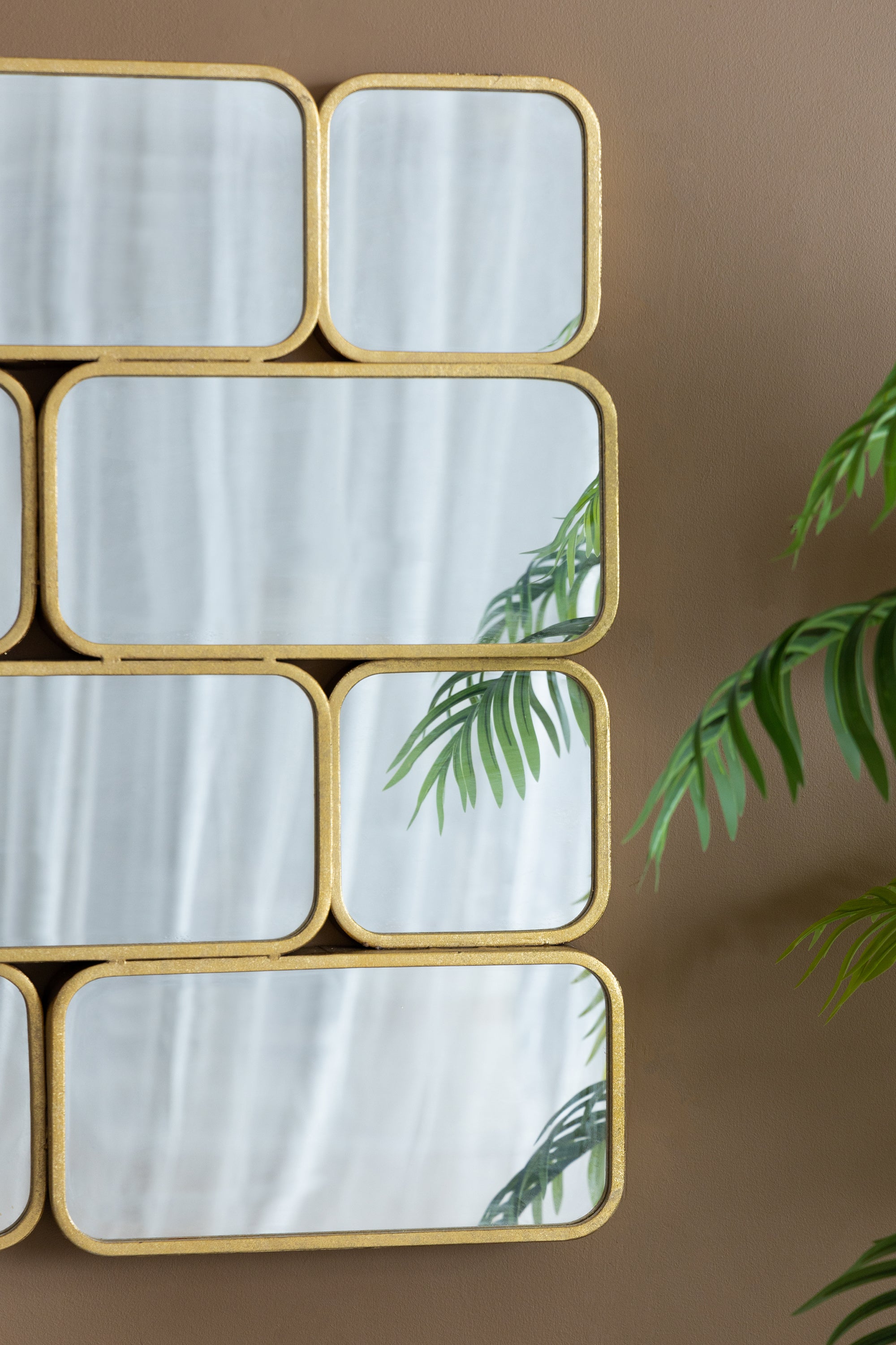 32" Golden Metal Framed Decorative Rectangle Mirror