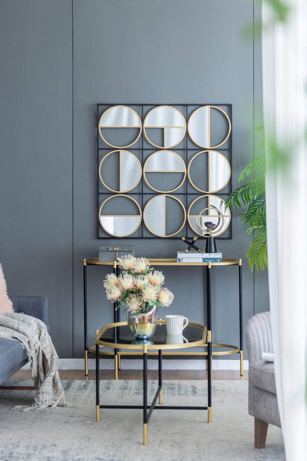 Harley Metal Beaded Bathroom Mirror