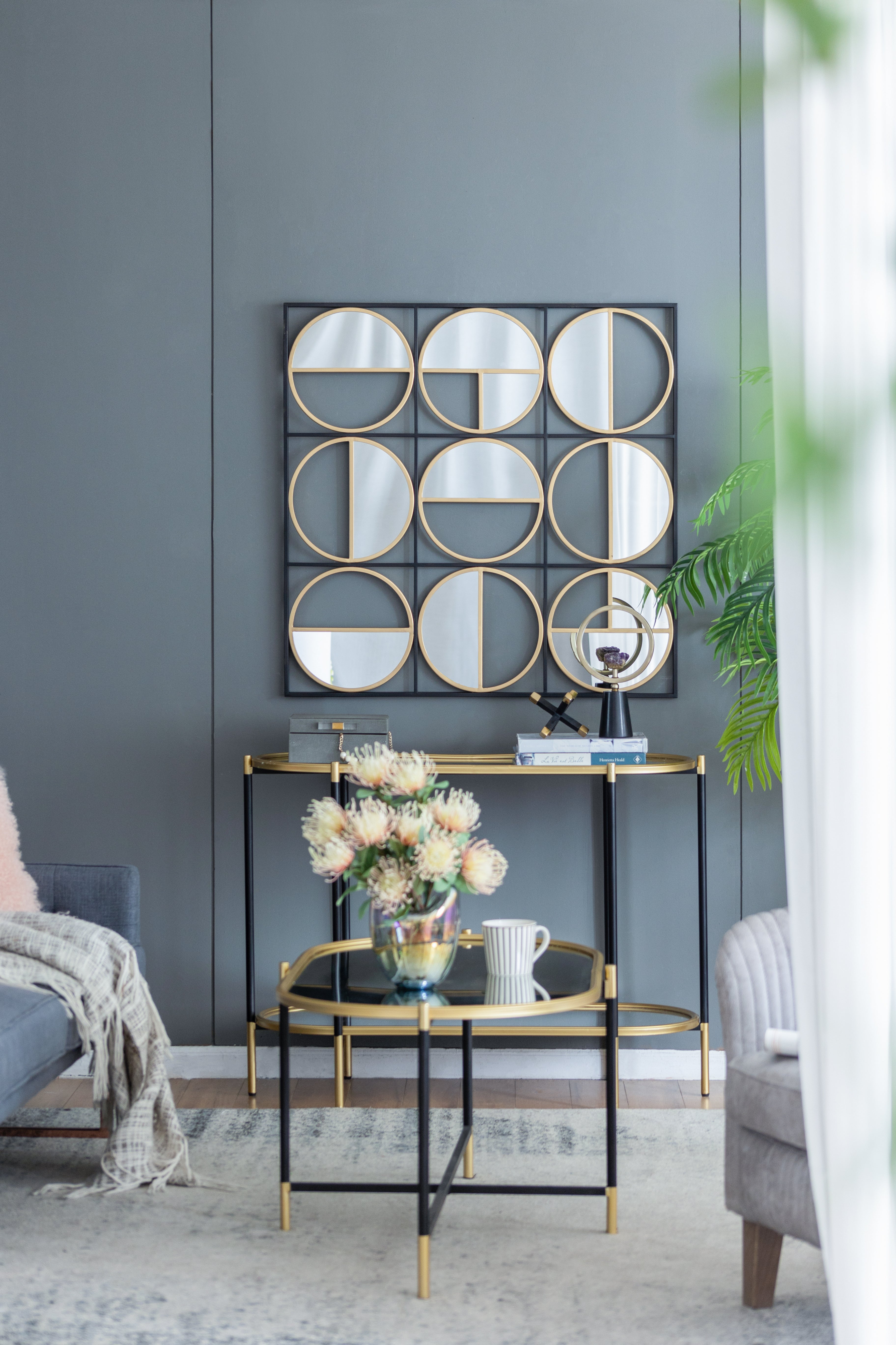 Harley Metal Beaded Bathroom Mirror