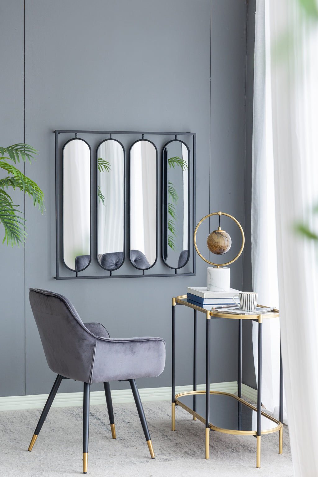 36" x 36" Large Four Oval Wall Mirror