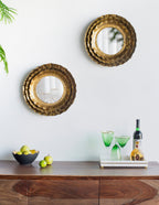 16" Round Wall Mirror with Vintage Style