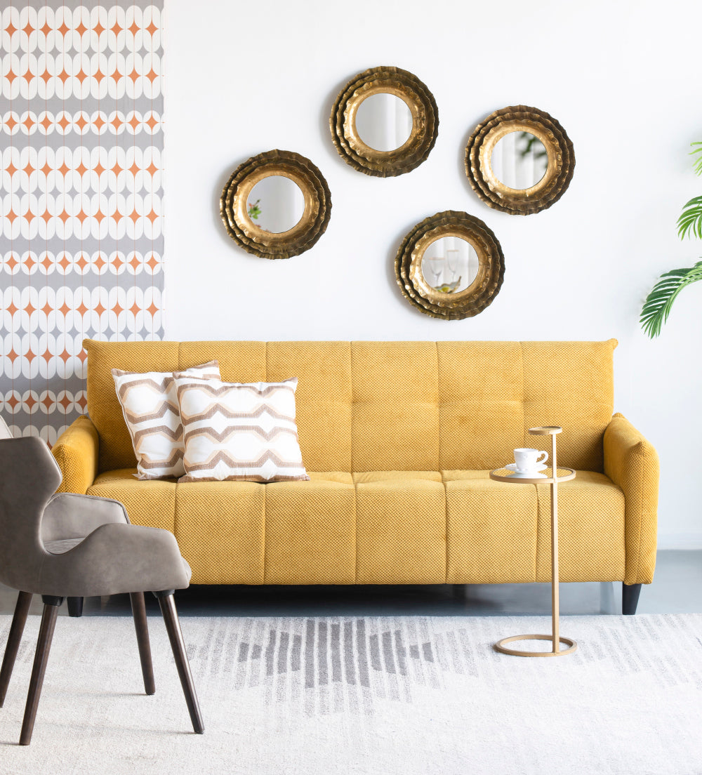 16" Round Wall Mirror with Vintage Style
