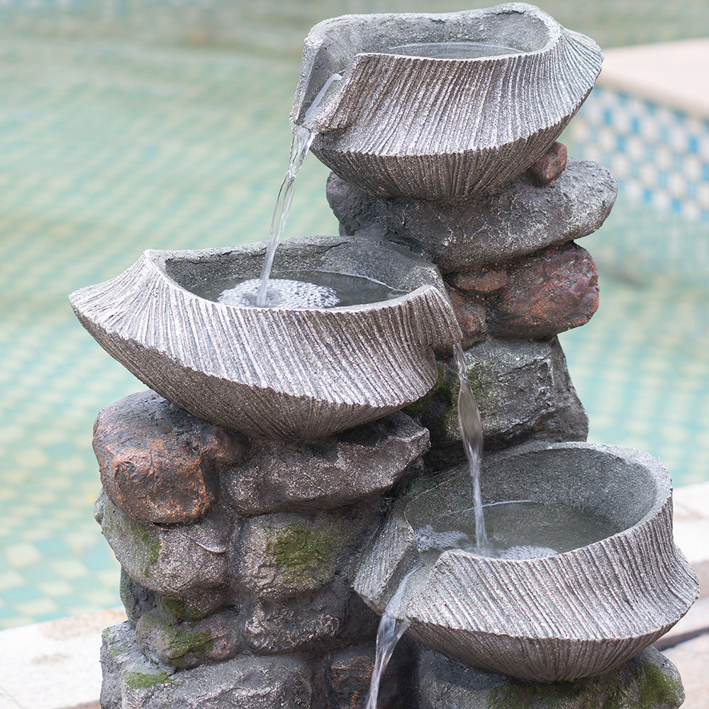 19" Indoor Outdoor Stone Water Fountain