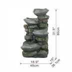 19" Indoor Outdoor Stone Water Fountain