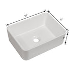 16"x12" White Ceramic Rectangular Vessel Bathroom Sink