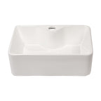 16"x12" White Ceramic Rectangular Vessel Bathroom Sink