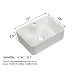16"x12" White Ceramic Rectangular Vessel Bathroom Sink
