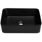 19"x15" Black Ceramic Rectangular Vessel Bathroom Sink