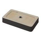 24"x16" Black Ceramic Rectangular Vessel Bathroom Sink