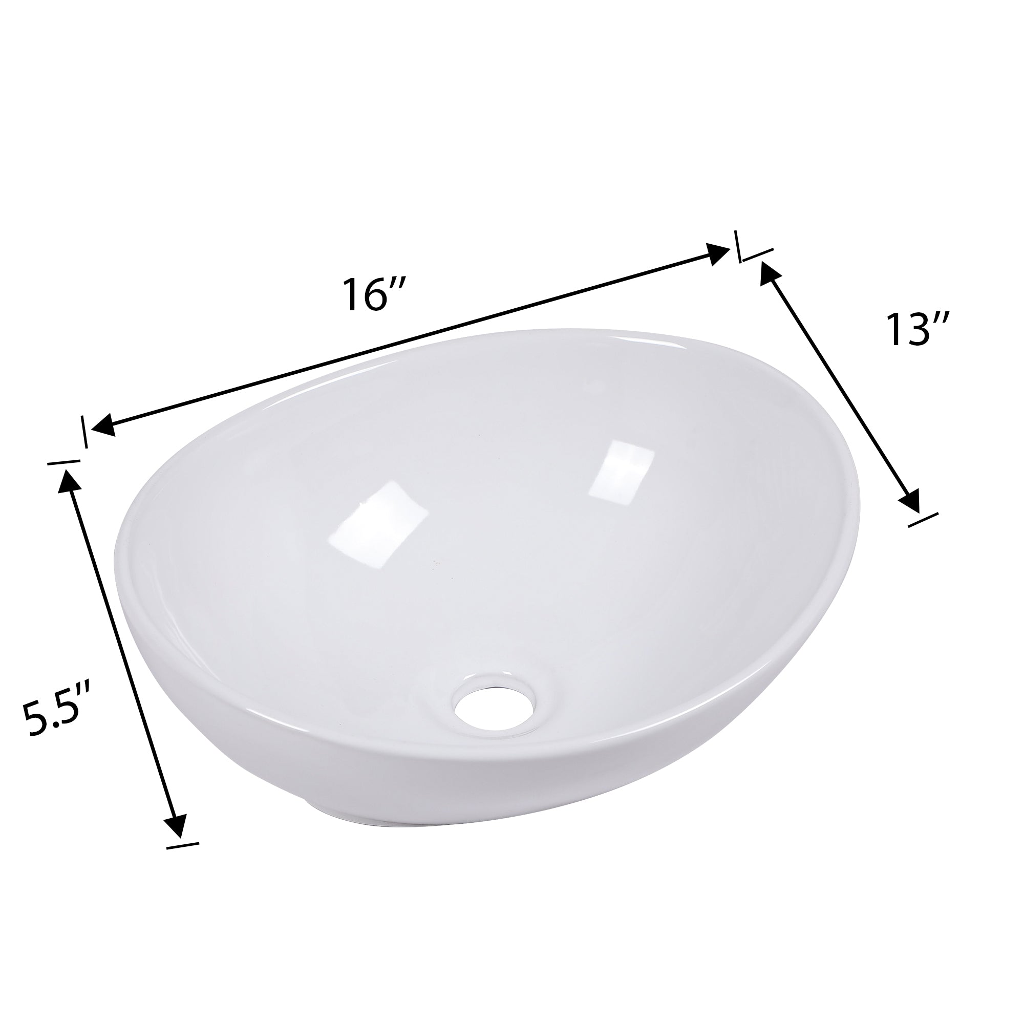 16x13 Inch Modern Bathroom Vessel Sink