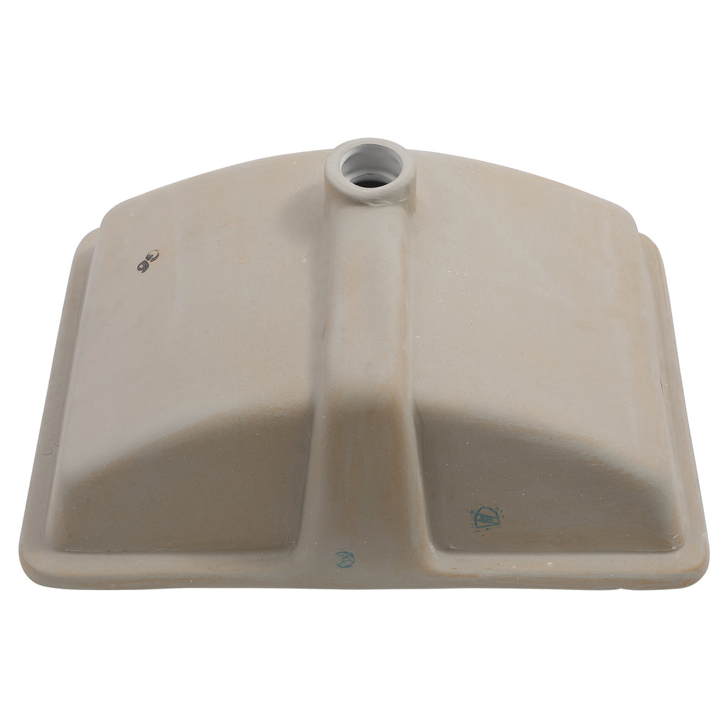 21"x14" White Ceramic Rectangular Undermount Bathroom Sink with Overflow