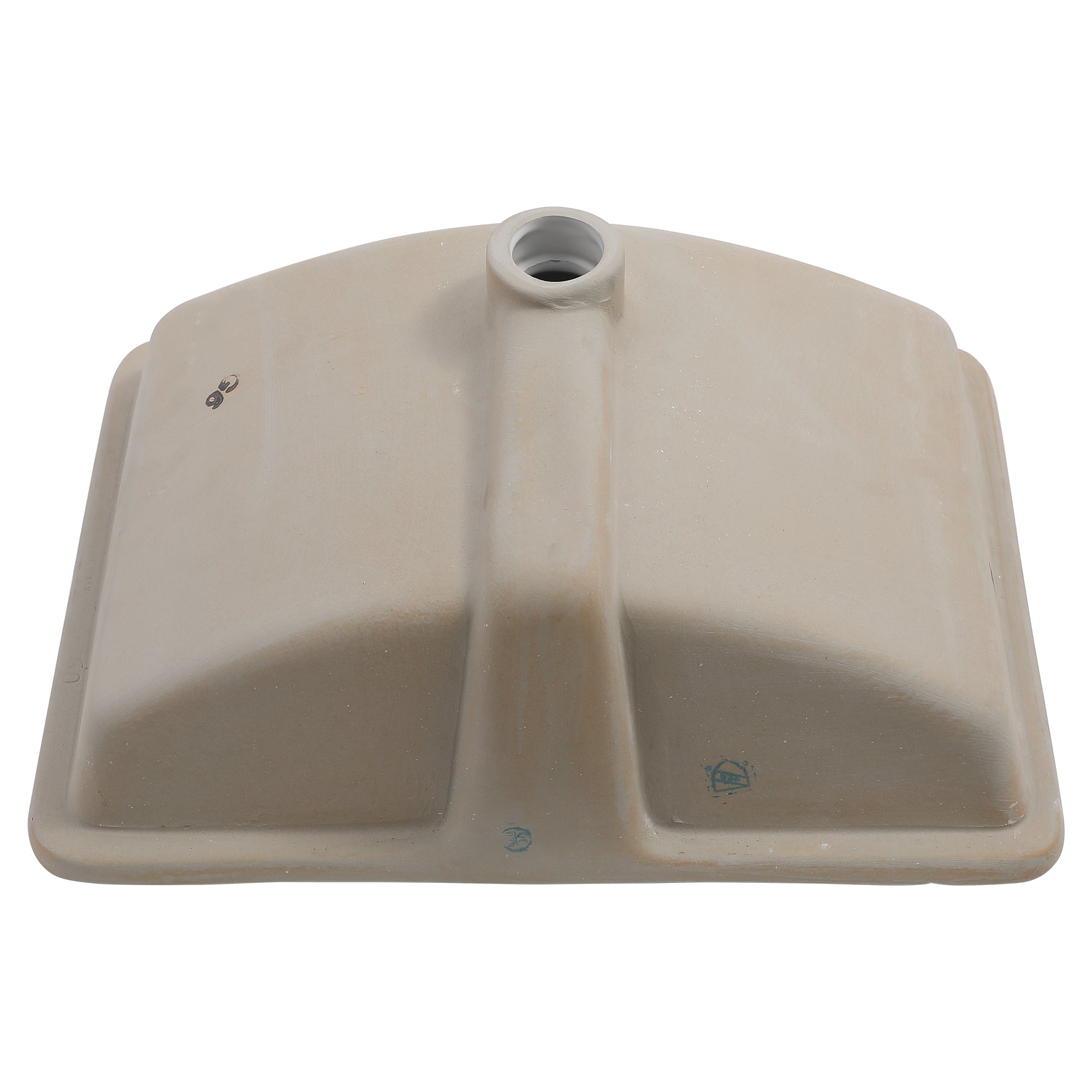 21"x14" White Ceramic Rectangular Undermount Bathroom Sink with Overflow