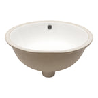 19"x16" White Ceramic Oval Undermount Bathroom Sink with Overflow