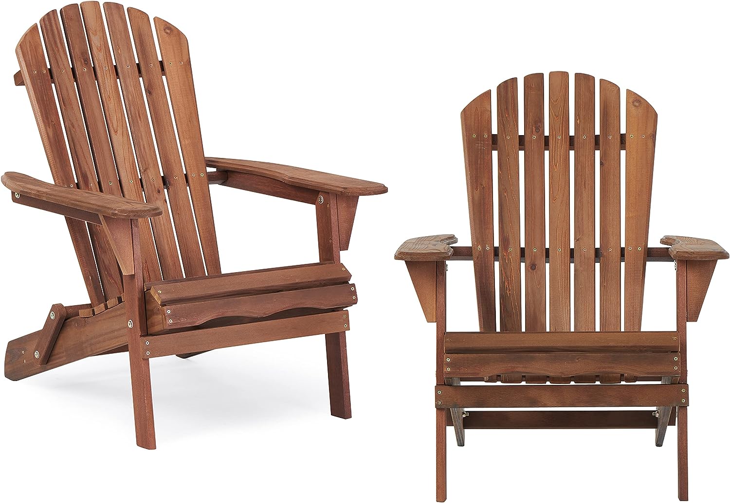 Wooden Outdoor Folding Adirondack Chair Set of 2