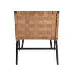 Camden Woven Brown Leather Accent Chair