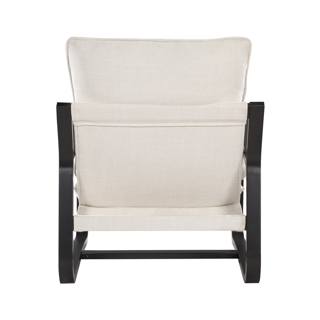 Blaire Sling Chair Upholstered in Oatmeal Fabric