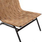 Camden Woven Brown Leather Accent Chair