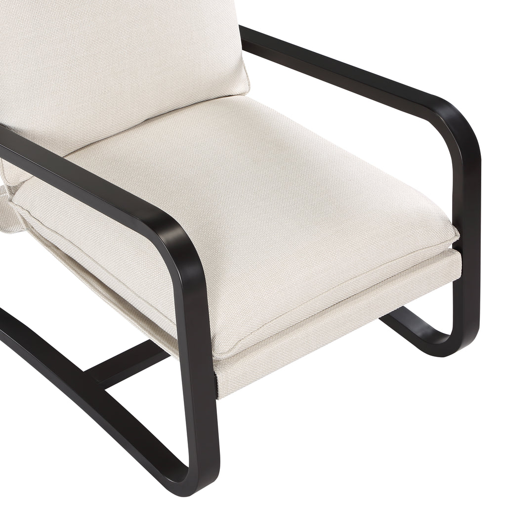 Blaire Sling Chair Upholstered in Oatmeal Fabric