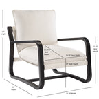 Blaire Sling Chair Upholstered in Oatmeal Fabric