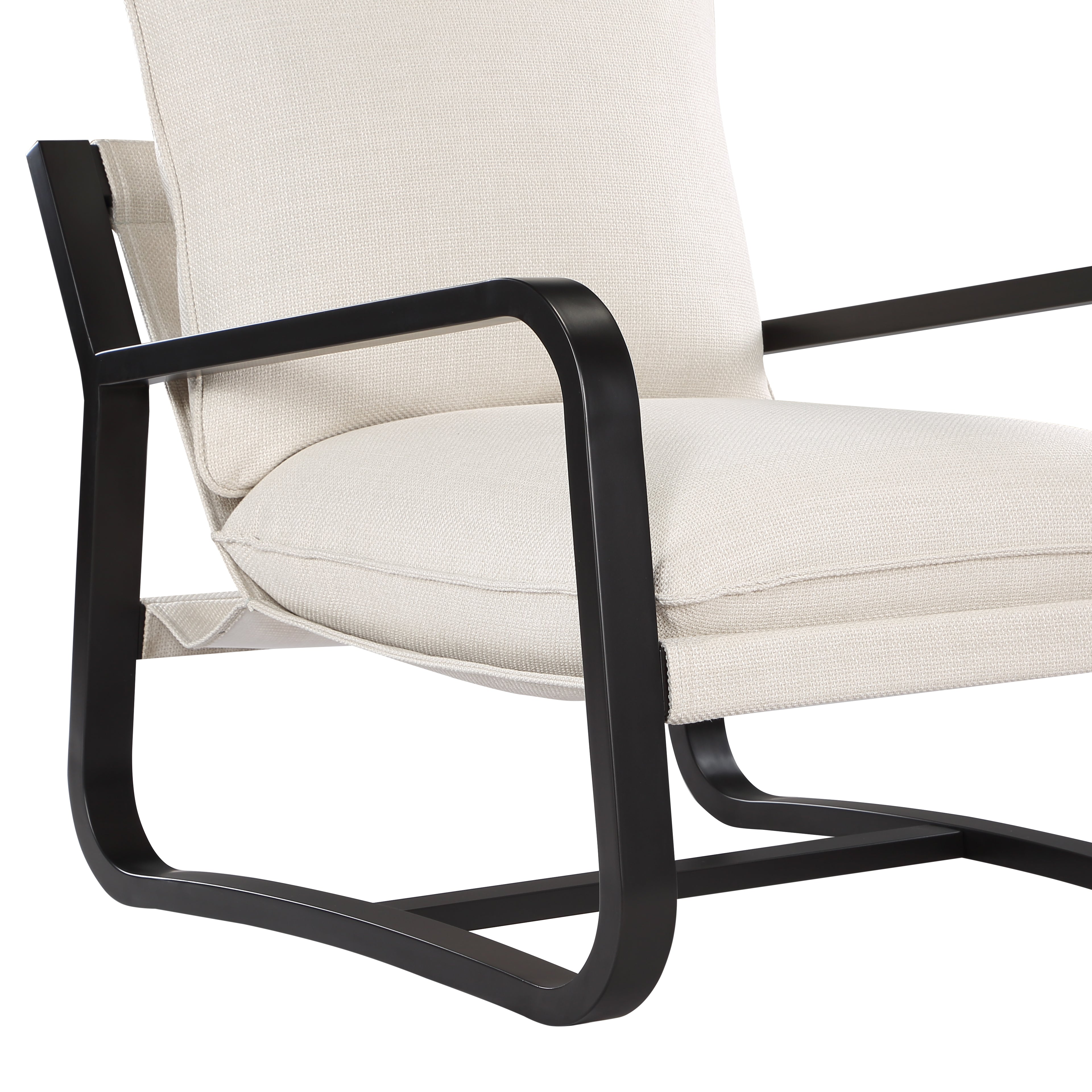 Blaire Sling Chair Upholstered in Oatmeal Fabric